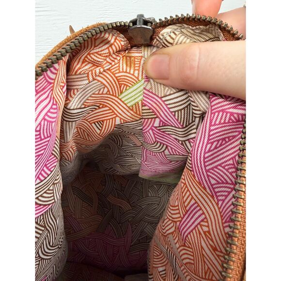 The Sak Leather Convertible Backpack Sling Bag Tan Brown Zip Closure Boho Purse - Picture 16 of 16